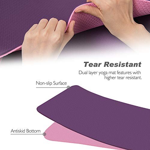 image for TOPLUS Yoga Mat, Upgraded Non-Slip Texture 1/4 inch Pro Yoga Mat TPE E