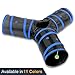 Prosper Pet Cat Tunnel - Collapsible 3 Way Play Toy - Tube Fun for Rabbits, Kittens, and Dogs - Black/Blue