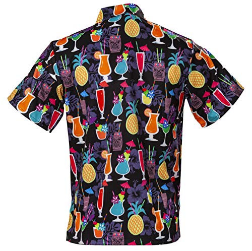 Funny Guy Mugsmens Hawaiian Print Button Down Short Sleeve Shirt