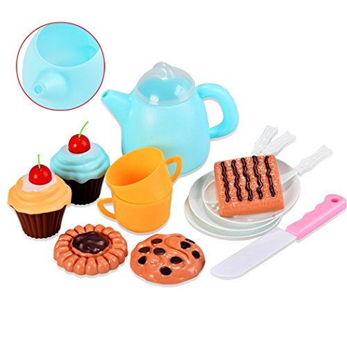 Gearmax® 54pcs Spielzeug Kuchen Schneiden Geschirrset Cutting Toy Pretend Play Kinder-Rollenspiele Küchenspielzeug(Rosa) – Bild 5