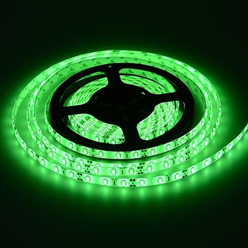 elcPark 5m/16ft Waterproof IP65 Green SMD5630 LED Flexible Strip Light/Rope Lights with Adhensive 300LED 60LED/M DC 12V 5A 60W