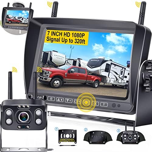 DoHonest RV Backup Camera Wireless HD 1080P with 7‘’ Touch Key DVR