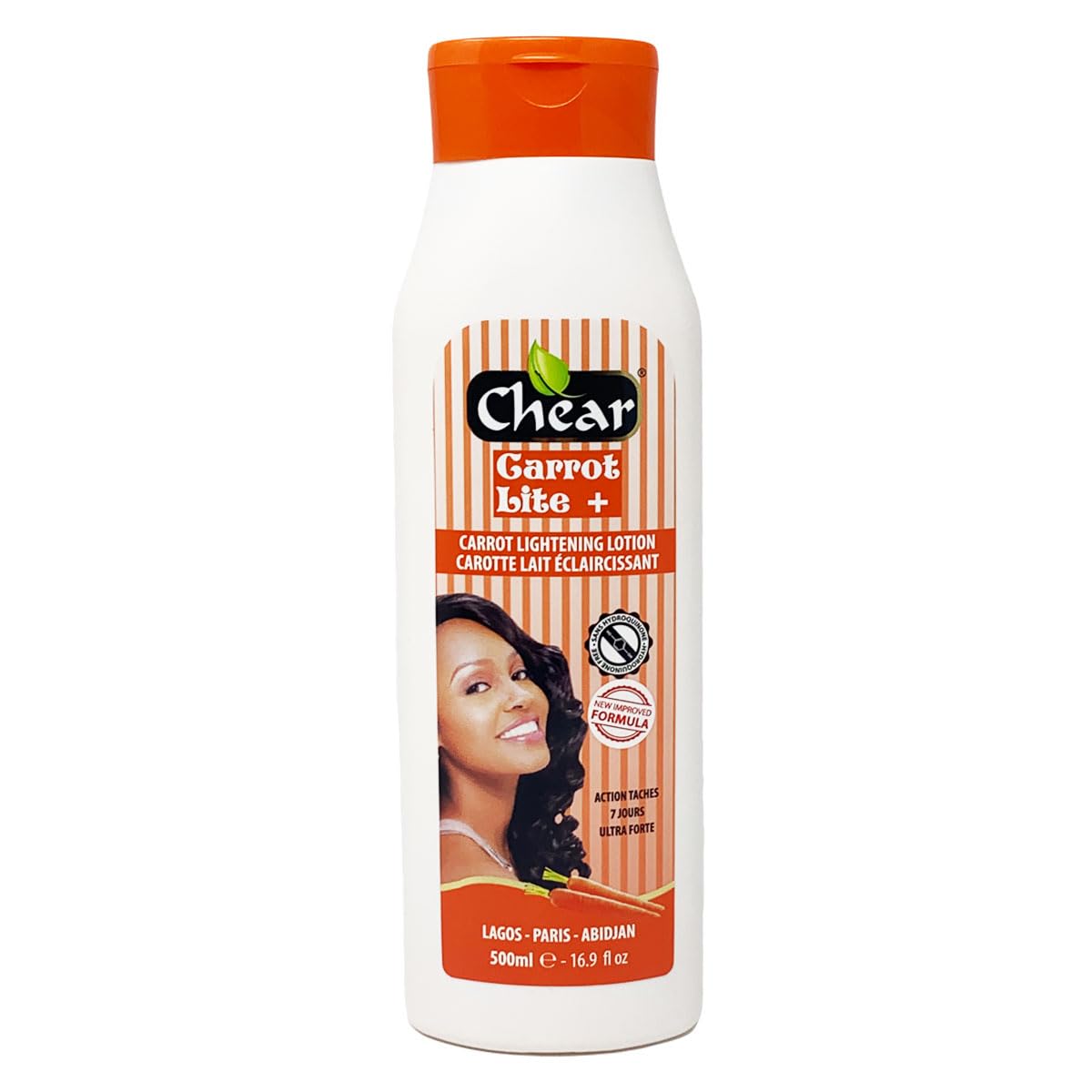 Chear Carrot Lite+ Skin Brightening Body Lotion 500ml for hyperpigmentation - New Formula with kojic acid