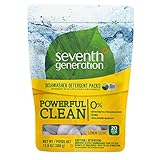 Seventh Generation Dishwasher Detergent Packs, Lemon Scent, 20 count