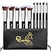 Qivange Makeup Brushes Synthetic Powder Foundation Eyeshadow Lip Kabuki Brush Set with Pouch
