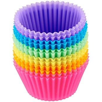 Amazon Com Amazonbasics Reusable Silicone Baking Cups Muffin And - amazonbasics reusable silicone baking cups muffin and cupcake pack of 12