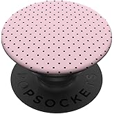 Light Pink And Black Polka Dot Pattern PopSockets Adhesive PopGrip