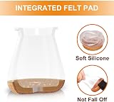 VIUME 32 Pcs Chair Leg Floor Protectors Silicone Cups Felt Pads view 5