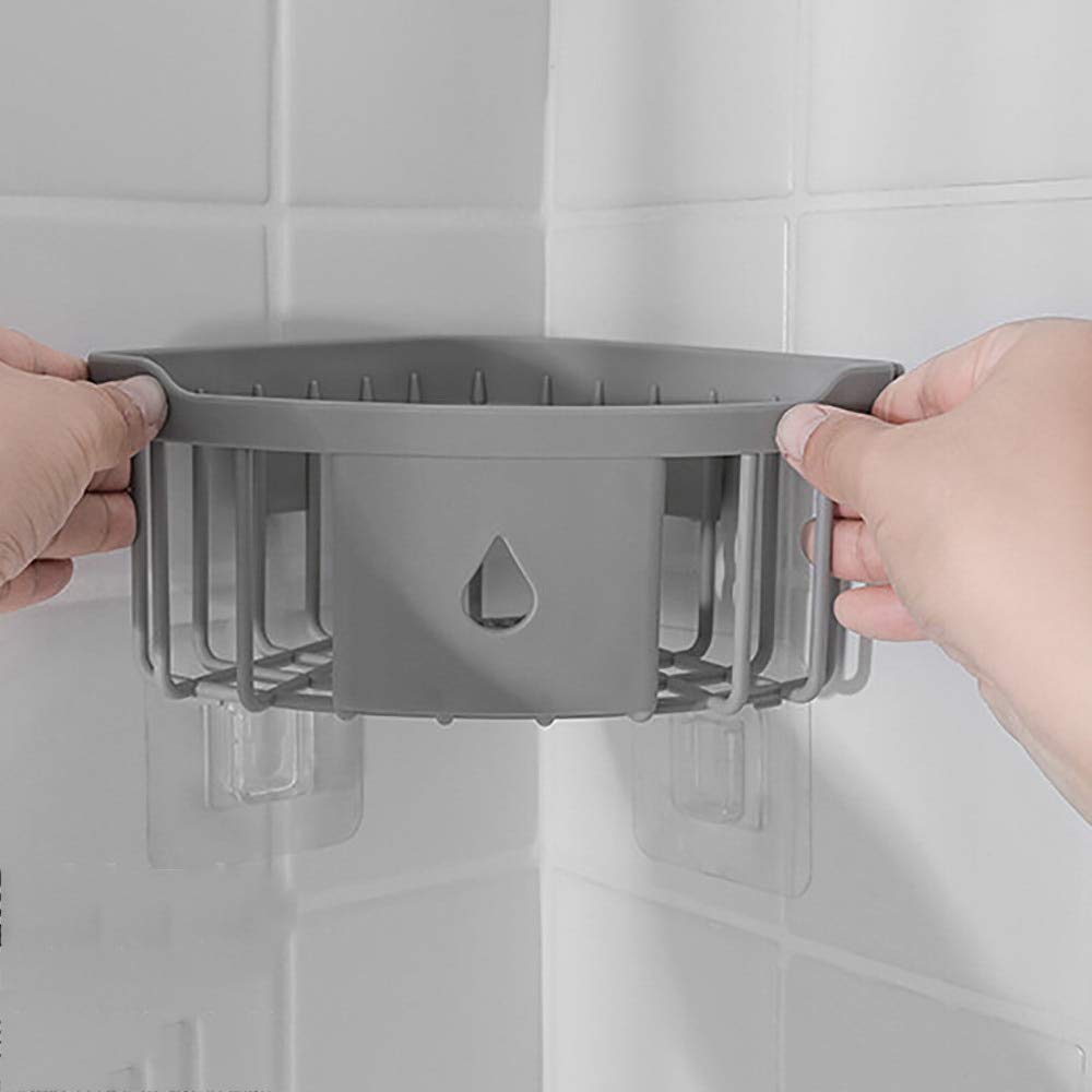 Amazon Com Mink Monk Plastic Wall Hanging Triangle Rack Bathroom Kitchen Corner Storage Rack Organizer Drain Shower Shelf Bathroom Accessories Z Kitchen Dining