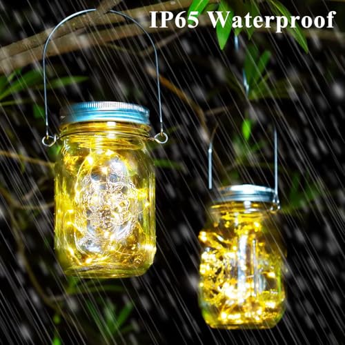 SUNACE Pack of 4 Solar Lights for Outdoor Use - 30 LED Solar Lantern Hanging Solar Lanterns Outdoor Weatherproof Solar Fairy Lights Outdoor Garden Decoration Lanterns for Outdoor Patio Balcony Garden Tree