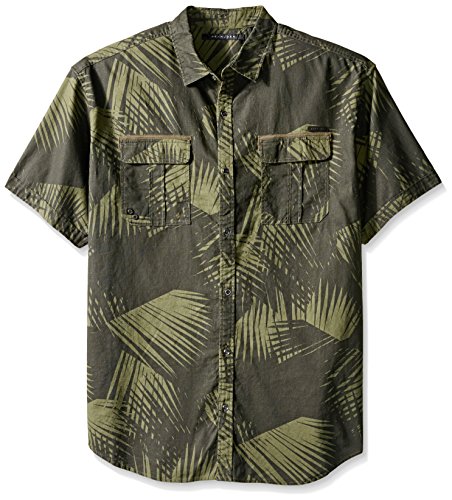 Sean John Men's Big and Tall Short Sleeve Printed Linen Shirt