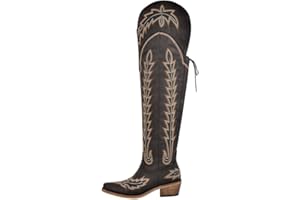 MissHeel Over the Knee Cowboy Boots for Women Adjustable Thigh High Cowgirl Boots