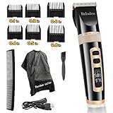 Paladou Professional Hair Trimmer For Men, Best Quiet Cordless Hair Clippers For Kids & Boy, Electric Beard Trimmers Haircut Machine, LED Display USB Rechargeable Hair cutting Gift kit Black