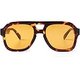 SORVINO Retro Square Aviator Sunglasses for Women Men Designer Stylish Frame Blue Orange Tinted Sun Glasses Vintage Shades