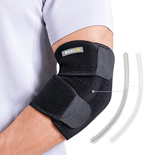 Bracoo Ep30 肘サポーター 調節可 肘 固定 保護 怪我予防 ひじ用 サポーター ワンサイズ 野球 テニス ゴルフ バスケ スポーツ 男女 左右兼用