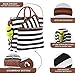 Diaper Bag by 8 Lemon Sharks - with Changing pad, Insulated Bottle Bag and Mini Purse - Designer Baby Bag for Moms and Dads - Black and White Stripes