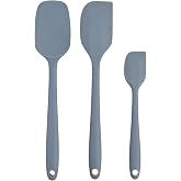 Silicone Spatula Set of 3, BPA-Free Heat Resistant Silicone Scraper Spoon Spatula for Baking, Cooking, Mixing, Non-Stick Kitchen Utensils Set (Cool Gray)