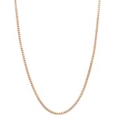 DIFINES 14k Real Yellow/White Gold Solid Box Link Chain Necklace with Lobster Claw Clasp, Jewelry Gift for Women or Men