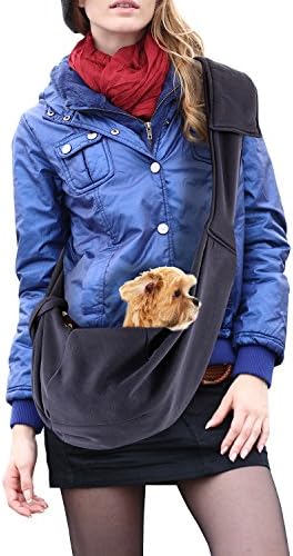 Hands-free,Adjustable Pet Sling Carrier, Reversible Double-Sided Pouch for Puppy, Cat Outdoor (Royal blue)