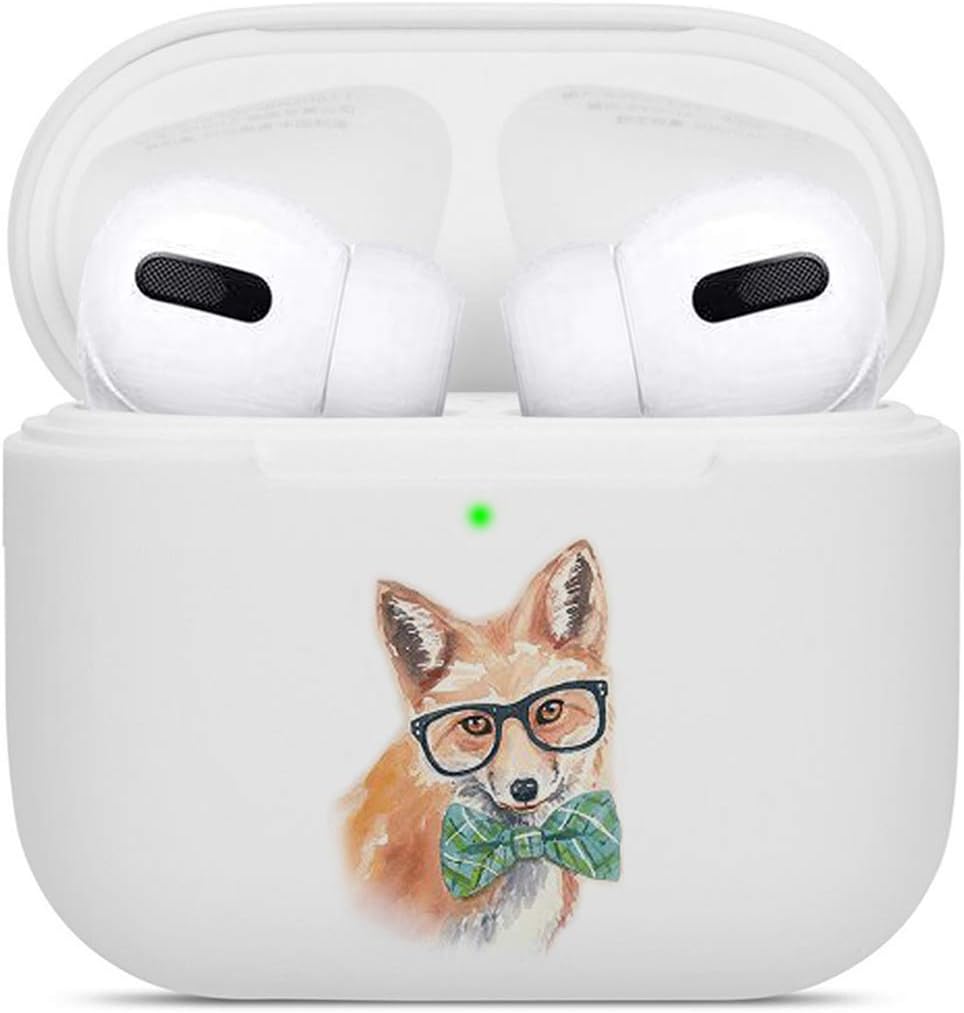 Case for Airpods Pro, Silicone Protective Case Cover Skin Replacement Wireless 2019 Cute Compatible with Airpods Pro Glass Animal