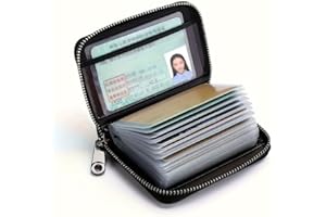 RFID Blocking Zipper Wallet for Men | Card Holder with Multiple Compartments | Secure Travel ID Organizer | Space for 12 Card