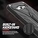 Zizo Static Cover for Samsung Amp Prime J3 2016 Express Prime [Military Grade] Case w/ [Built-in Kickstand] Shockproof Impact Dispersion Technology - Black/Black