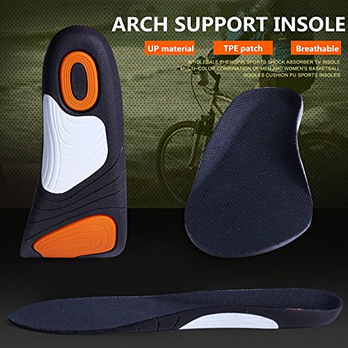 Orthotic Insoles for Men & Women, Full Length Plantar Fasciitis Inserts with Hight Arch Support, Sports Orthopedic Gel Shoes Insoles for Supination, Flat Feet, Heel & Foot Pain (Men's 8-13, Black) - Thumbnail 6