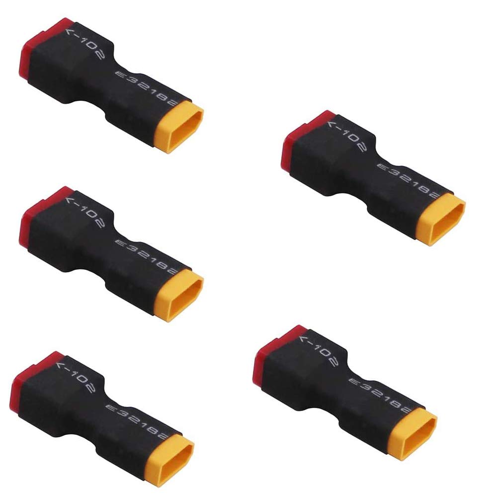 5pcs XT30 XT-30 Male Plug to T-Plug Deans Style Female Connector Conversion Adapter