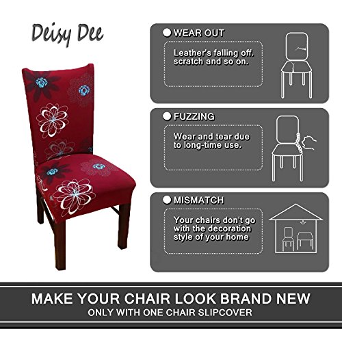 Deisy Dee Stretch Chair Cover Removable Washable for Hotel Dining Room Ceremony Chair Slipcovers Pack of 6 (HH) - Thumbnail 2
