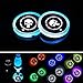 BukNikis Cup Holder Mats LED Cup Coaster with Skull Cup Pad Interior Atmosphere Light-Universal (Pack of 2)
