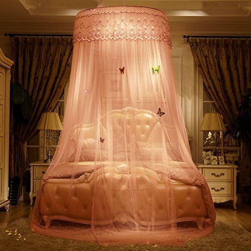 WENZHANG Round fly screen, Double bedding Cryptography floor netting bedding Princess conical design anti mosquito bites keeps away insects & flies-U Full-size
