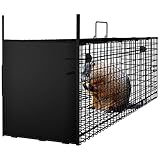AMAGABELI GARDEN & HOME Humane Live Animal Trap 31"X10.5"X11.5" Catch Release Cage for Nuisance Rodents Control Mole Gopher Opossum Skunk Groundhog Squirrel Spay Feral Stray Cats Rescue Wild Rabbits