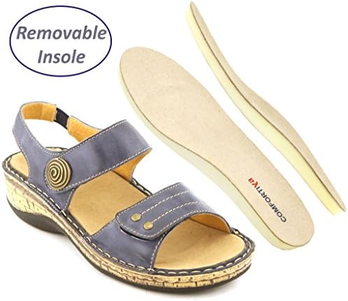 COMFORTIYA Women's Kaylee Leather Casual Slingback Sandal