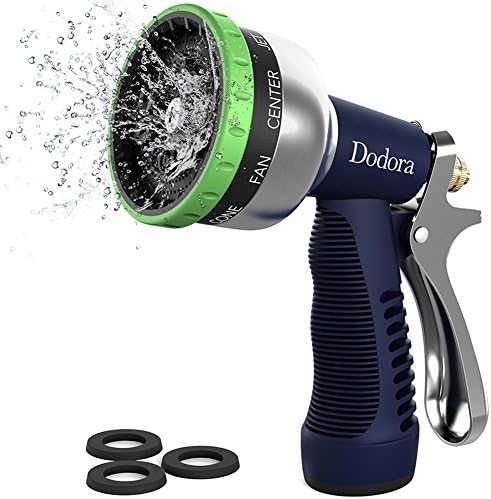 Garden Hose Nozzle Sprayer Heavy Duty Metal Spray Nozzle 9 Patterns High Pressure Hand Watering Nozzle Sprayer For Watering Plants, Cleaning, Car Wash and Showering Dog &amp; Pets
