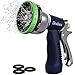 Garden Hose Nozzle Sprayer Heavy Duty Metal Spray Nozzle 9 Patterns High Pressure Hand Watering Nozzle Sprayer For Watering Plants, Cleaning, Car Wash and Showering Dog & Pets