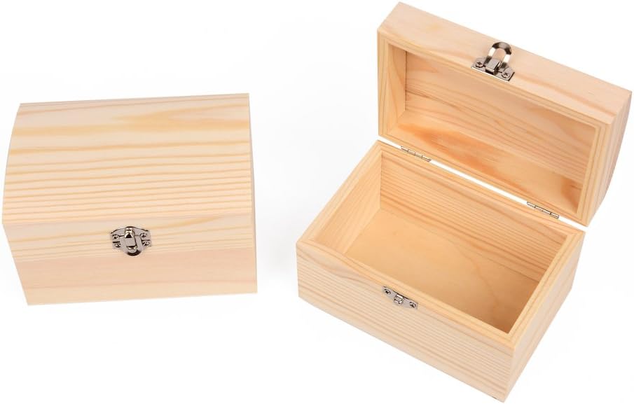 EAST-WEST Trading GmbH Holz-Schatzkisten, 2er Set auch zum Bemalen, Holztruhen, Schatzkiste, Schmuckkästchen