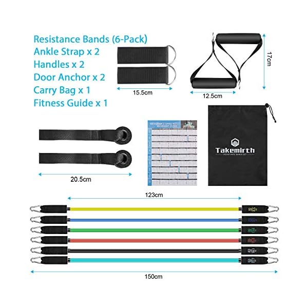 185-LBS-Resistance-Bands-Set-Exercise-Bands-Resistance-Bands-Set-Men-Home-Workouts-With-6-Fitness-Tubes-2-Foam-Handles-2-Ankle-Straps-2-Door-Anchor-Pilates-For-Physio-Home-Gym-Equipment 185 LBS Resistance Bands Set Exercise Bands, Resistance Bands Set Men Home Workouts With 6 Fitness Tubes, 2 Foam Handles…
