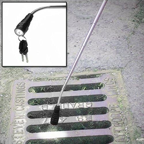 ZmKm Retractable 3 LED Flashlight Telescopic Extending Torch Work Light WITH MAGNETIZED Finder Base Pick Up Tool