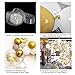 Balloon Garland Arch Kit 16Ft Long,95pcs White Gold Confetti Balloons with 10pcs Palm Leaves for Baby Shower Weeding Birthday Bachelorette Party Backdrop Background Decorations