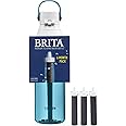 Brita Water 26-Ounce Premium Filtered Water Bottle + 3 Replacement Filters- Sea Glass