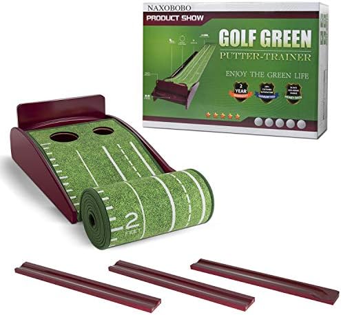 NAXOBOBO Putting Mat Golf Green Indoor and Outdoor with Auto Ball Return,Crystal Velvet Mat and Solid Wood Base NAXOBOBO Putting Mat Golf Green Indoor and Outdoor with Auto Ball Return,Crystal Velvet Mat and Solid Wood Base