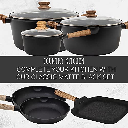 Country Kitchen Cookware Aluminum Saucepan, 1.5 Quart, Non Stick