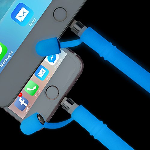 Silicone Case for Apple Pencil Holder Sleeve Skin Pocket Cover Accessories for iPad Pro, Glow in The Dark, Soft Silicone Grip Pouch with Charging Cap Holder and 2 Protective Nib Covers(Glow Blue)
