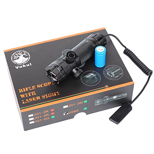 GOHIKING Tactical Green Sight, 532nm Green Dot Rifle Scope Sight with 2 Mounts,2 Pressure Switches