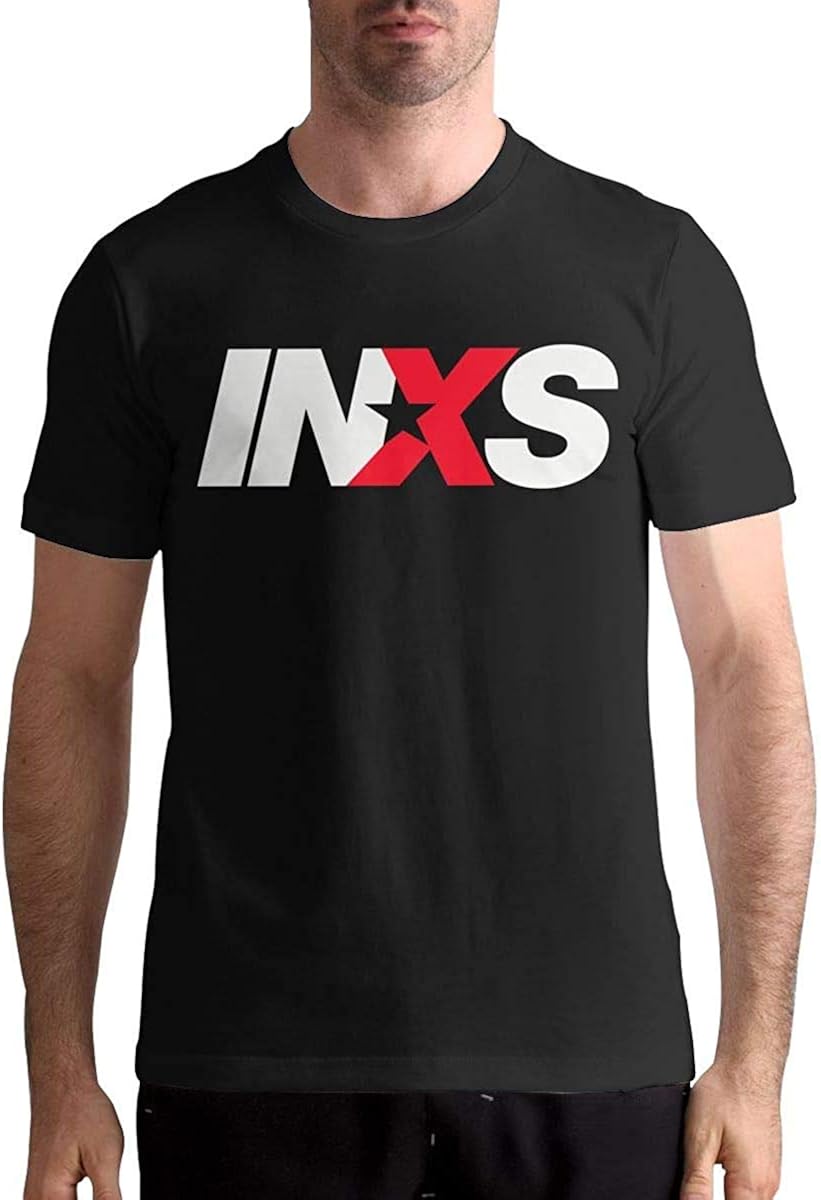 INXS T Shirt Men&rsquo;s Casual Personality Fashion Short Sleeved Shirt,Black