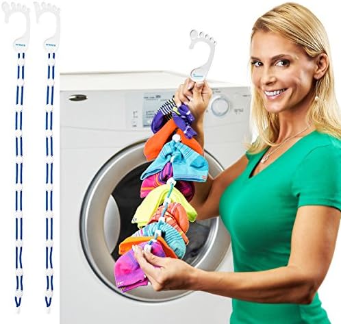 SockDock (2 pack) Sock Organizer, Easy Clips &amp; Locks Paired Socks without Ties, Bags or Dividers for Laundry