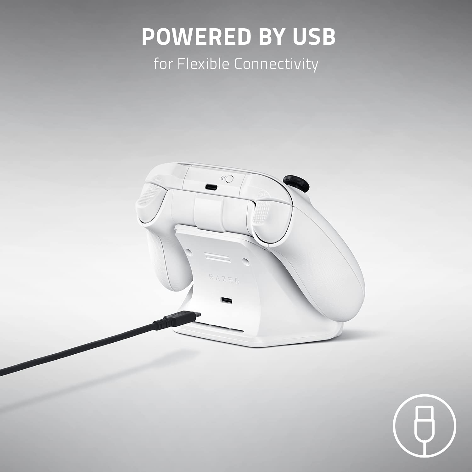 Razer Universal Quick Charging Stand - Quick Charger for Xbox Controllers (Universal Compatibility, Magnetic Contact System, Matches Your Xbox Controller, One-Handed Navigation) White