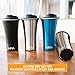 MIRA Stainless Steel Insulated Travel Car Mug, Easy Clean Lid, 12 Ounce, Leak Proof, Spill Proof, Keep Hot or Cold, (Stainless Steel)