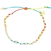 Pura Vida Bracelets Kiss the Sky Gold Beaded String Bracelet for Women, Multi