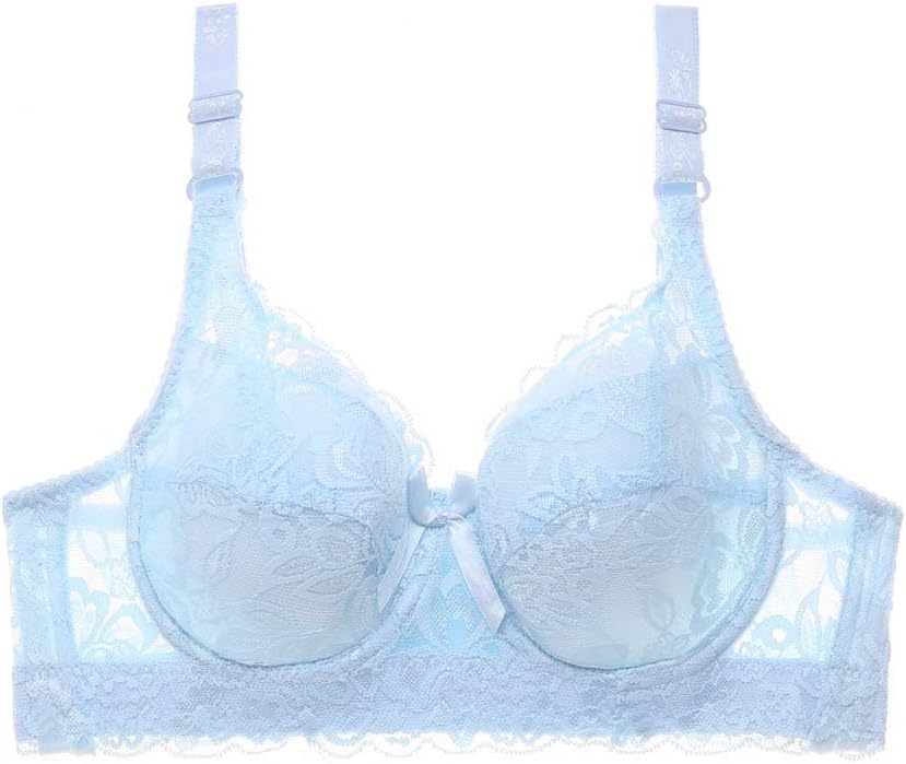 LIJIAYANG Everyday Bras Thin Cotton Cup Large Size Adjustable Bra lace Gathered